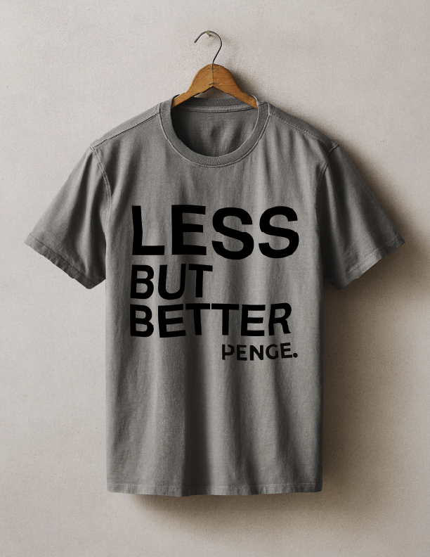 LESS BUT BETTER Tee flat lay in Hanger